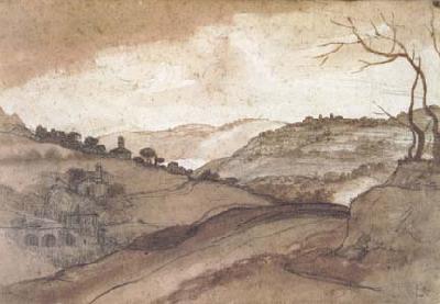 Claude Lorrain Landscape Pen drawing and wash (mk17) oil painting image